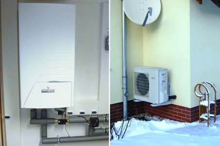 Wärmepumpenanlage innen und außen